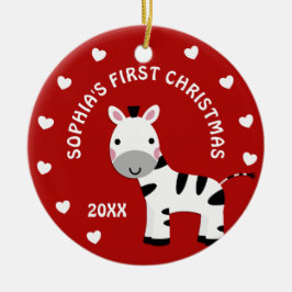 Fun Zebra Baby's 1. Weihnachtsgeschenkkreis Keramikornament