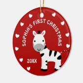 Fun Zebra Baby's 1. Weihnachtsgeschenkkreis Keramikornament (Links)