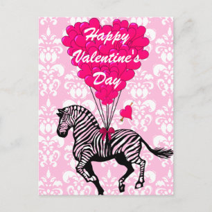 Fun zebra childrens Valentines Feiertagspostkarte