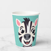 Fun Zebra Face Safari Zoo Wilder Dschungel Geburts Pappbecher (Rückseite)