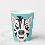 Fun Zebra Face Safari Zoo Wilder Dschungel Geburts Pappbecher (Vorderseite)