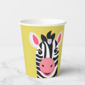 Fun Zebra Face Safari Zoo Wilder Dschungel Geburts Pappbecher (Rückseite)