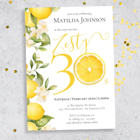 Fun Zesty Lemon 30. Geburtstag Party Einladung