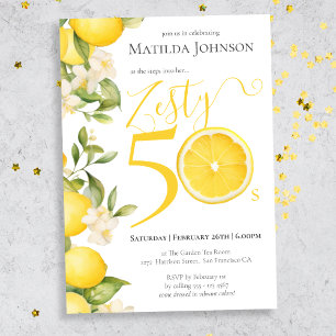 Fun Zesty Lemon 50. Geburtstagsparty Einladung