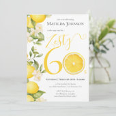 Fun Zesty Lemon 60. Geburtstagsparty Einladung (Stehend Vorderseite)