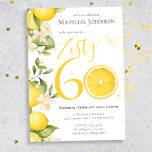Fun Zesty Lemon 60. Geburtstagsparty Einladung<br><div class="desc">Spaß Zesty Lemon 60. Geburtstagsparty Einladung. Beginnen Sie Ihren Tag mit unserem Zesty Lemon Adult Milestone Geburtstagsparty Thema! Dieses lebendige Design besticht durch Energie und Dynamik und Set die Bühne für eine lustige Ansammlung. Von den lebhaften Gelbtönen bis zu den spielerischen Akzenten, jedes Detail strahlt Freude und Spannung aus, dieses...</div>