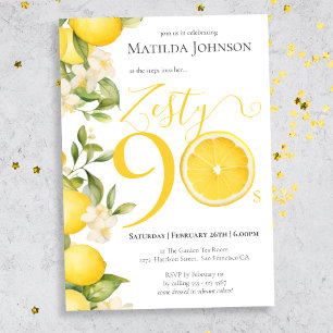 Fun Zesty Lemon 90. Geburtstagsparty Einladung