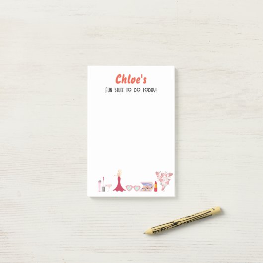 Fun Zeug zu tun heute /bearbeitbarer Text Post-it Klebezettel (Auf Schreibtisch)