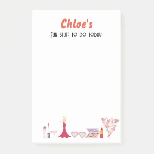 Fun Zeug zu tun heute /bearbeitbarer Text Post-it Klebezettel (Vorderseite)