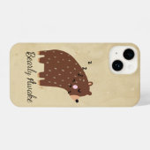 Fun Zitat früh aufwachen Niedlicher Cartoon Bärens iPhone Hülle (Rückseite (Horizontal))