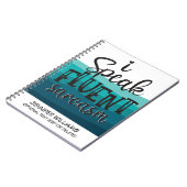 Fun Zitat Ich spreche fließend Sarkasmus blauen We Notizblock (Linke Seite)