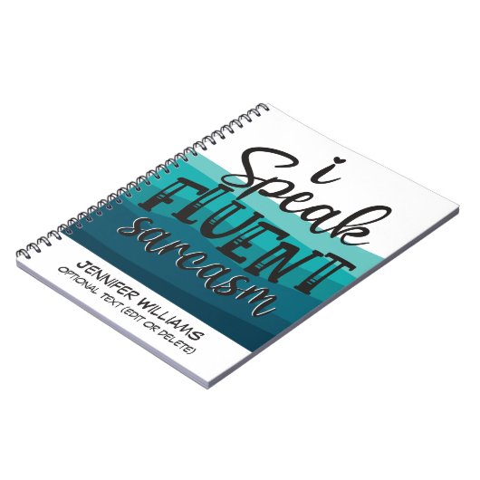 Fun Zitat Ich spreche fließend Sarkasmus blauen We Notizblock (Linke Seite)