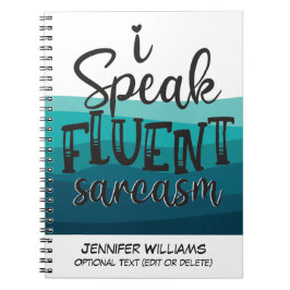 Fun Zitat Ich spreche fließend Sarkasmus blauen We Notizblock
