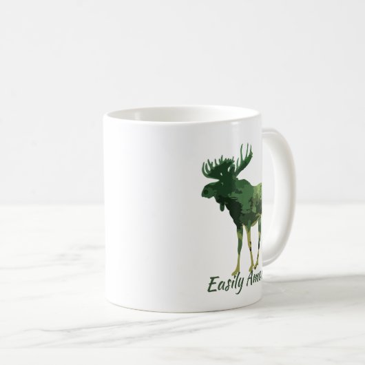 Fun Zitat leicht gemoosierte Camouflage Elch Kaffeetasse (VorderseiteRechts)