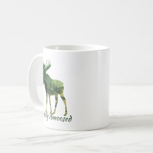 Fun Zitat leicht gemoosierte Camouflage Elch Kaffeetasse (Vorderseite Links)