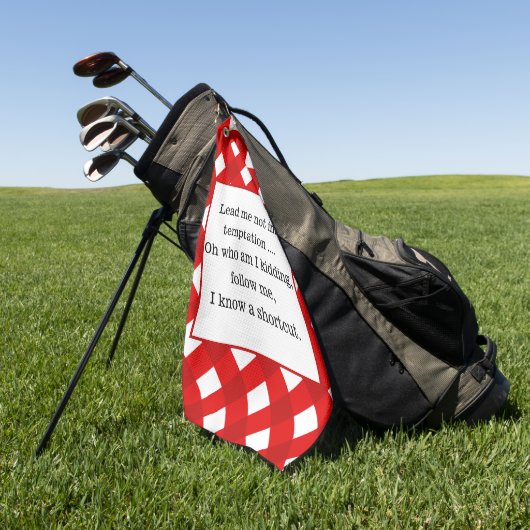Fun Zitat Red Gingham Modern Golfhandtuch (Gras)