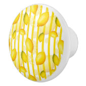 Fun Zitronenfrucht Streifen Küchenblock Keramikknauf (Rechts)