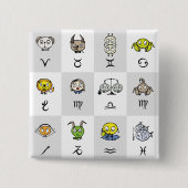 Fun Zodiac Astrological Characters Button (Vorderseite)