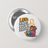Fun Zodiac Leo Design Button (Vorne & Hinten)