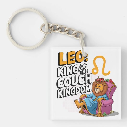 Fun Zodiac Leo Design Schlüsselanhänger (Vorderseite)
