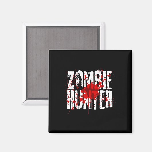 Fun Zombie Hunter Design für Jungs Mädchen Hallowe Magnet (Vorderseite/Rückseite)