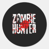 Fun Zombie Hunter Design für Jungs Mädchen Hallowe Runder Aufkleber (Vorderseite)
