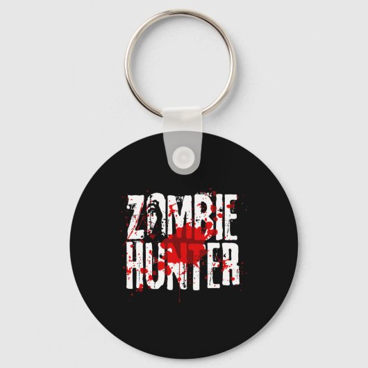 Fun Zombie Hunter Design für Jungs Mädchen Hallowe Schlüsselanhänger (Vorderseite)