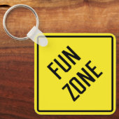 Fun Zone Metal Square Schlüsselanhänger (Vorderseite)