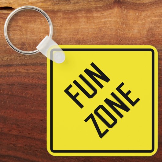 Fun Zone Metal Square Schlüsselanhänger (Vorderseite)