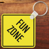 Fun Zone Metal Square Schlüsselanhänger (Rückseite)