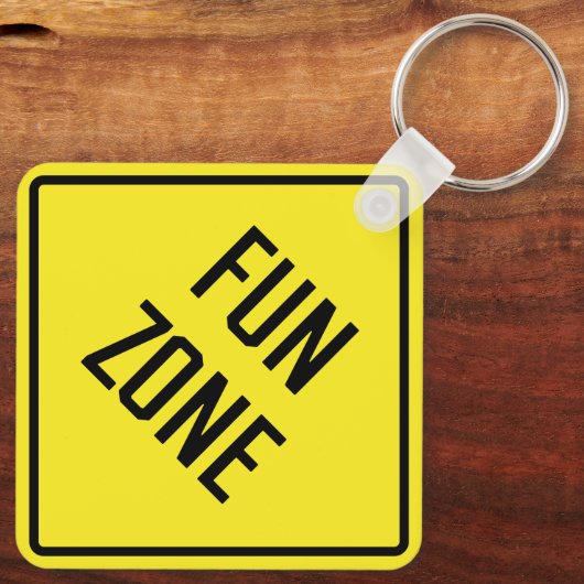 Fun Zone Metal Square Schlüsselanhänger (Rückseite)