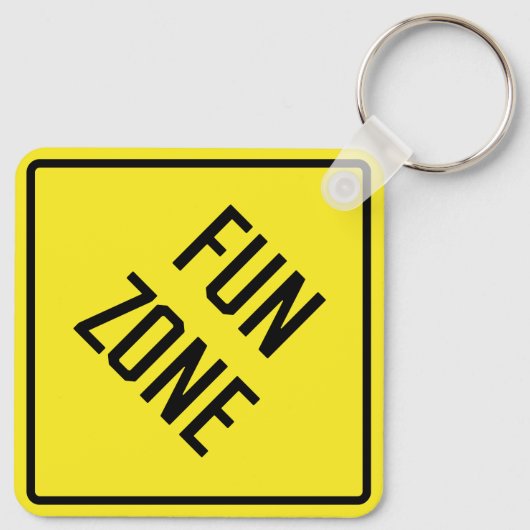 Fun Zone Metal Square Schlüsselanhänger (Rückseite)