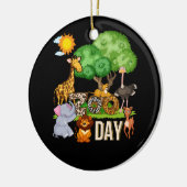 Fun Zoo Day Niedlicher Tiere Schule Kinderspielpla Keramik Ornament (Links)