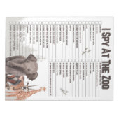 Fun Zoo Explorer Scavenger Hunt Notizblock (Vorderseite)