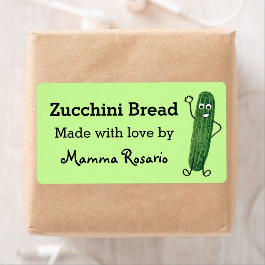 Fun Zucchini Brotbäckerei-Etikett (Insitu)