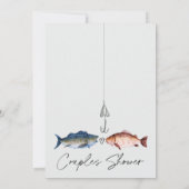 Fun zwei weniger Fisch in der Sea Bridal Paare Dus Einladung (Rückseite)