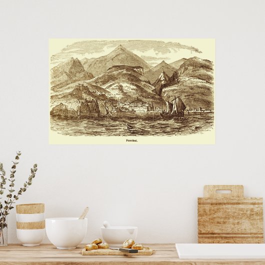 Funchal, Madeira Vintag Print Poster (Küche)