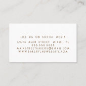 Funchkuchen Lebensmittel LKW Baker Aquamarin Visitenkarte (Rückseite)