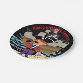 Funchpapier-Platte / Schädel & Kreuzknochen zum Th Pappteller (Schrägansicht)