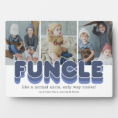 Funcle Funny Cool Uncle Foto Fotoplatte (Vorderseite)