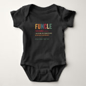 Funcle Funny Uncle Definition, Awesome Legend Hero Baby Strampler (Vorderseite)