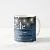 Funcle Onkel Definition Lichterkette Rustikal Blau Kaffeetasse (VorderseiteRechts)