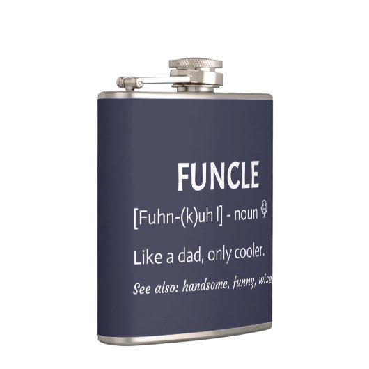 FUNCLE Onkel Geschenk Funny Joke Flachmann (Rechts)