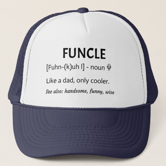 FUNCLE Onkel Geschenk Funny Joke Truckerkappe (Vorderseite)