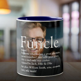 Funcle Uncle Definition Fun Modernes Foto Zweifarbige Tasse