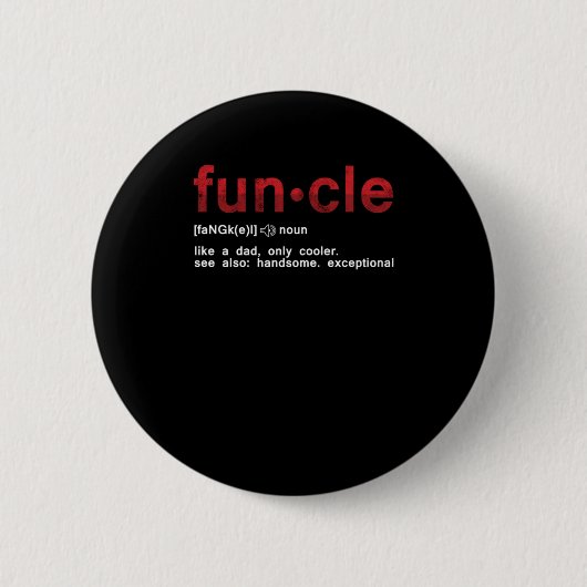 Funcle Uncle Family Member Best Uncle Gift Button (Vorderseite)