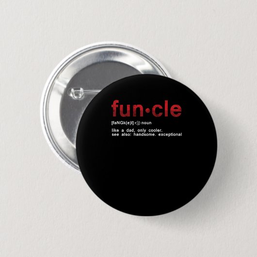 Funcle Uncle Family Member Best Uncle Gift Button (Vorne & Hinten)
