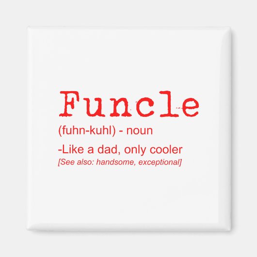 Functional Definition Funny Joke-Geschenk für Onke Magnet (Vorne)