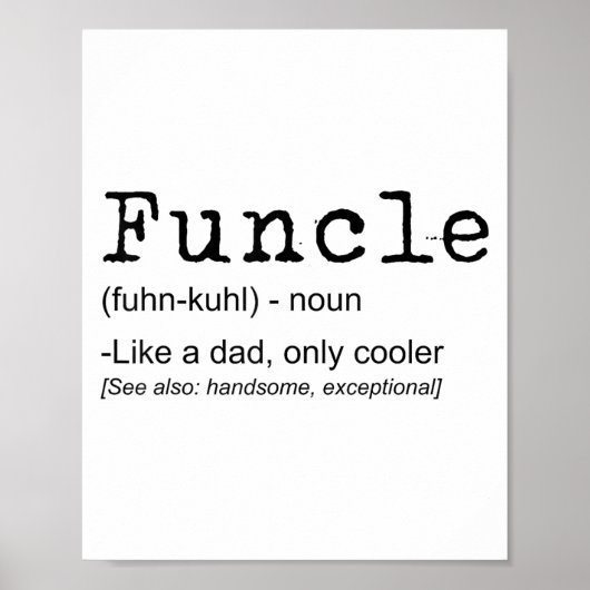 Functional Definition Funny Joke-Geschenk für Onke Poster (Vorne)