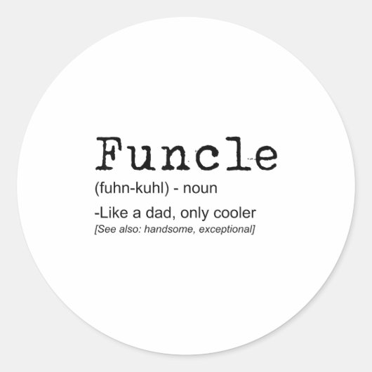 Functional Definition Funny Joke-Geschenk für Onke Runder Aufkleber (Vorderseite)